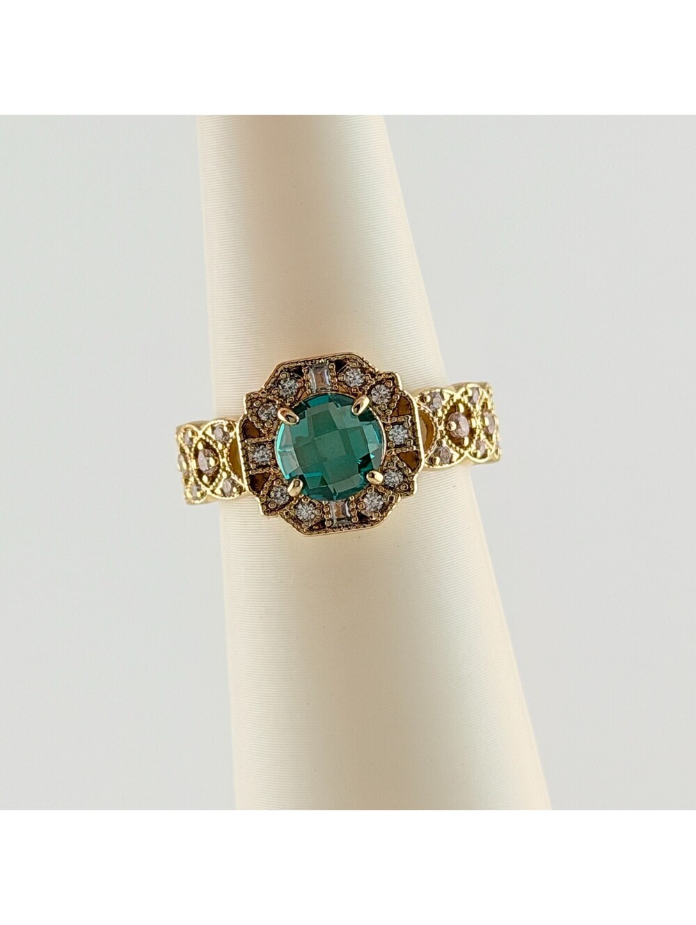 Bomb Party Ring Sz 7 “Say Less, Shine More” Paraiba Tourmaline on Yellow Gold